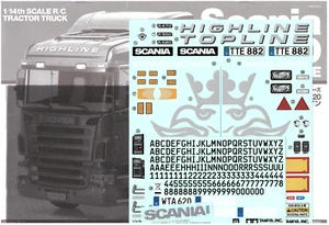 1/14 Tamiya Scania R620 6x4 Highline 56323 - Calcomanías, instrucciones y malla - Imagen 1 de 4