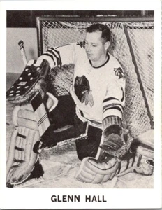 VINTAGE HOCKEY CARD COCA COLA 1965 CHICAGO BLACK HAWKS GOALIE GLENN HALL NO1511 - Foto 1 di 2