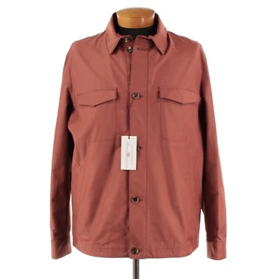 Sobrecamisa Luciano Barbera Nueva con Etiquetas Mezcla de Algodón Talla 58 (3XL US) en Naranja Sólido Foto 1 de 4