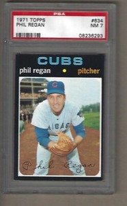1971  TOPPS   PHIL  REGAN  #  634    PSA  7