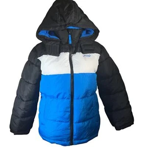 Minus Zero Big Boys Color Block Puffer Coat - Black, Royal, White Large NWOT - Picture 1 of 7