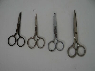 Vintage Scissors Lot of 4 Embroidery Crafts Germany Italy Rex Cutlery - Image 1 of 4