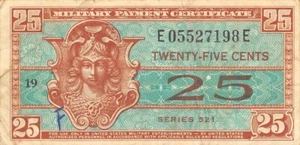 USA/MPC 25 Cents 1952 Series of 521 Plate # 19 Circulated Banknote MM - Picture 1 of 2