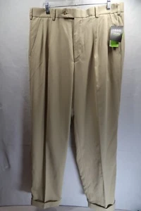 Izod Xfg NEW Mens Tan Pleated Cuffed Straight Fit Casual Golf Pants Size 36 x 32 - Picture 1 of 12