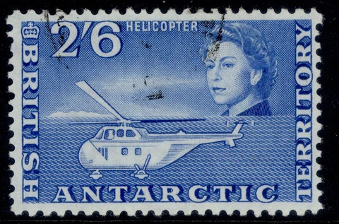 BRITISH ANTARCTIC TERRITORY QEII SG12, 2s 6d blue, FINE USED. Cat £15 Cover