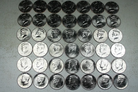 2000 - 2020 P&D Kennedy Half Dollar. Gem Brilliant Uncirculated  Mint Roll Set Cover