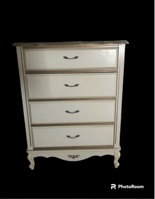 Кремовая краска с золотыми деталями потертый шик / кантри французский стиль 32» сундук - Изображение 1 из 4