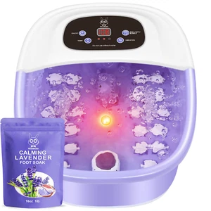 Foot Spa Bath Massager with Heat Bubbles and Vibration Massage and Jets, 16 OZ C - Picture 1 of 12