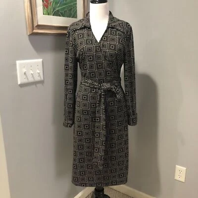 Express черный белый геометрический узор французский манжеты длинным рукавом надежном платье 13-14 - Изображение 1 из 4