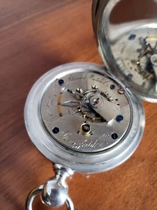 ILLINOIS 18 SIZE KEY WIND AND KEY SET, COIN SILVER BIG CASE WELL SERVICED 1879 - Picture 1 of 18