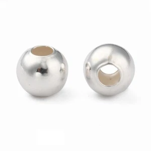 925 Sterling Silver Beads, Spacers Round in Silver Color Different sizes. 10pcs - Picture 1 of 3