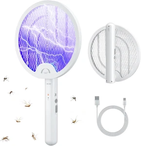 Electric Fly Swatter 4000V 2 in 1 Bug Zapper Racket Fly Killer Mosquitoes Trap L - Picture 1 of 12