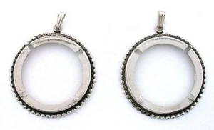 DOS 30MM REDONDOS ENVEJECIDOS COLOR PLATA MEDIO DÓLAR CABINA MONTAJE MONEDA CF941/9723 - Imagen 1 de 2