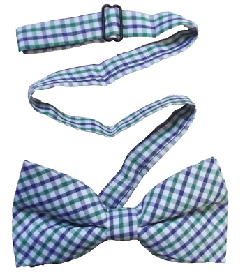 Bow Tie Mens NEW Bowtie Adjustable Dickie TARTAN CHECKS CHECKED GREEN - Image 1 of 2
