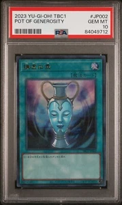Yugioh Pot Of Generosity TBC1-JP002 Ultra Parallel Japanese Pot Collect. PSA 10 - Picture 1 of 2