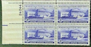 Scott #991 Supreme Court Building 1950 3c Plate Block of 4 MNH - Picture 1 of 1