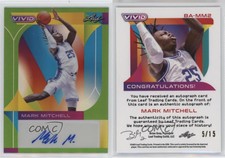 2022-23 Leaf Vivid Base Auto Green /15 Mark Mitchell #BA-MM2 Auto