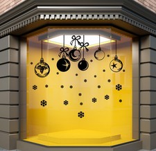 CHRISTMAS BAUBLES WALL STICKERS XMAS DECAL Window Stickers Decorations N132