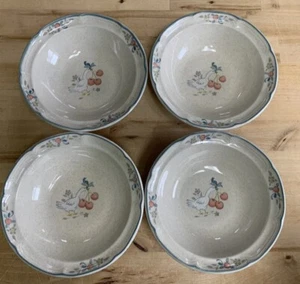 4 Vintage International China Soup Cereal Bowls, Marmalade Geese Goose Pattern - Picture 1 of 5
