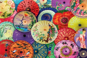 Jigsaw Puzzle Ethnic Japanese Asian Oil Paper Umbrella International 1000 pc NEW - Picture 1 of 1