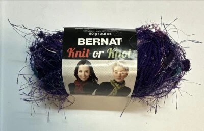 BERNAT TRICÔ ou NÓ em GLITTER ROXO Lenço Elegante Festa Metálico - Imagem 1 de 4