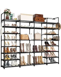 Shoe Rack, Tall Shoe Storage Shelf, Metal Shoe Storage, Vertical Shoe Organizer, - Picture 1 of 6