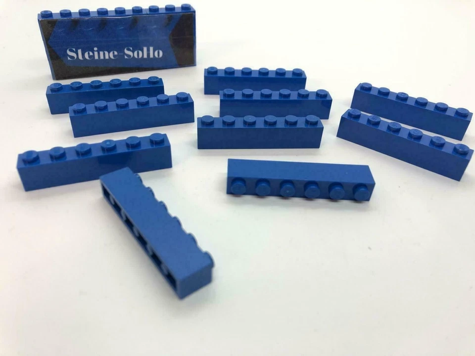 Lego (c) 10x 1x6 Basic Stein - blau - blue - 3009 - Bild 1 von 1