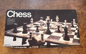 Vintage 1983 Pressman Chess Game Plastic Brown and White Pieces Instructions - Picture 1 of 14