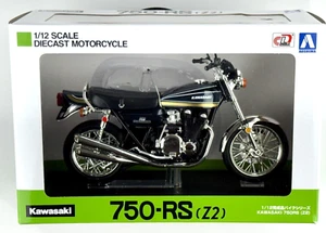 AOSHIMA 1:12 Diecast Motorcycle Kawasaki 750-RS Z2 Takasumi Blue 104644 *NEW* - Picture 1 of 13