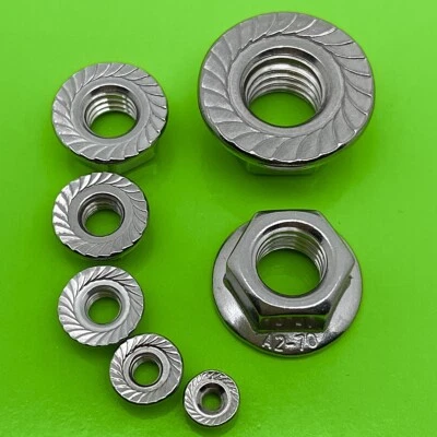 SPERRZAHNMUTTER EDELSTAHL A2 V2A FLANSCHMUTTER M3 M4 M5 M6 M8 M10 M12 DIN 6923 - Bild 1 von 4