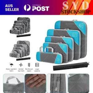 6Pcs Compression Packing Cubes Expandable Storage Travel Luggage Organizer Bags - Picture 1 of 15