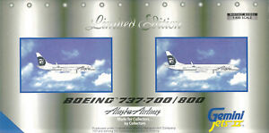 2 pcs. Set Boeing 737-700/800 Alaska N619AS/N546AS Gemini Jets GJASASET1 1:400
