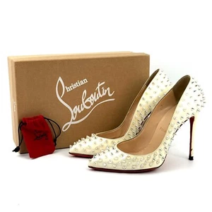 Christian Louboutin Leather Spikes Pointed Toe Pumps JAPAN - Picture 1 of 19