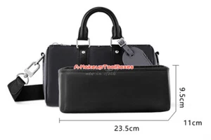 Black Organizer Insert Liner Shaper Inner Bag For LV Keepall 25 S111 - Picture 1 of 3