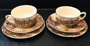 Johnson Bros Ironstone Olde English Countryside~2 Sets~Cup, Saucer,Dessert Plate - Picture 1 of 9