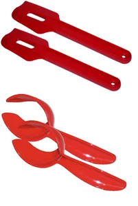 4 x Tupperware Gadgets Lot Egg Lifters and Spatulas Red New - Picture 1 of 2