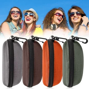 Tech Zipper Eyeglasses Case Portable Travel Zipper Hard Box Glasses Sunglasses - Picture 1 of 23