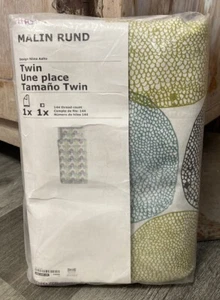 IKEA Malin Rund Twin Duvet Cover & Queen Size Pillowcase Cotton Circles NIP NEW - Picture 1 of 4