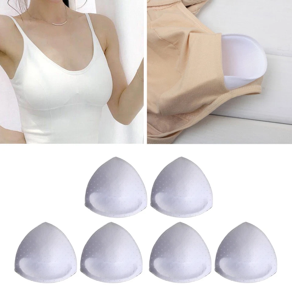 Triangle Bra Inserts Pads 3 Pairs Removable Bra Cups Inserts for Swimwear - Image 1 of 1