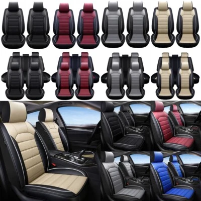 For Hyundai Elantra Sonata Car Seat Covers Leather Front Rear Protectors Cushion - Image 1 of 4