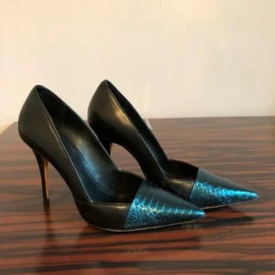  ELIZABETH and JAMES Black/Blue Stiletto Pumps SZ 36.5 EUC - Image 1 of 4