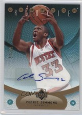2006-07 Upper Deck Ovation Gold /99 Cedric Simmons #108 Rookie Auto RC