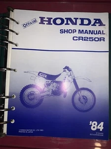 Honda Shop Manual 84 Cr250r With Green Honda Binder - Foto 1 di 2