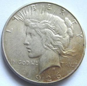 1926-S Peace Silver Dollar $1 Coin - Picture 1 of 4