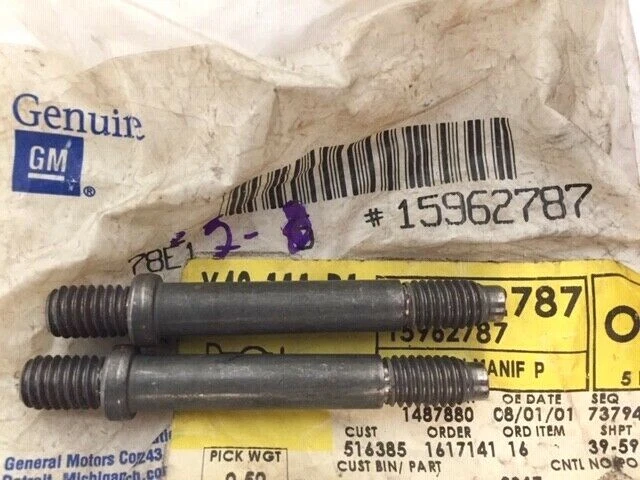 2- 15962787 Perno de tubo de colector de escape, GM camión de reparto Topkick Kodiak Bus + Foto 1 de 1