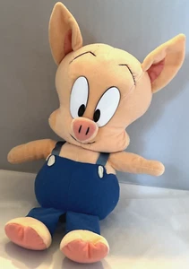 Applause 1990 Vintage Warner Bros Porky Pig Tiny Tune Blue Overall 18" Inch - Picture 1 of 7