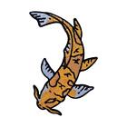 Oranger Koi Fisch Patch zum Aufbgeln | se Meeresfische Patches fr Kleidung