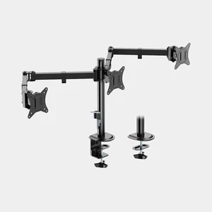 Adjustable Triple Monitor Desk Mount for 17–27" Screens with Cable Management - Picture 1 of 6