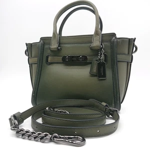 COACH Swagger 20 shoulder bag 2WAY Green G1680-55501 Leather Made in VIETNAM - Picture 1 of 24