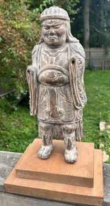 18th c. Temple Guardian / Royal Hand carved Wooden Chinese Figure of a Man - Picture 1 of 22